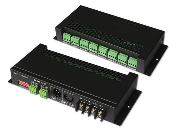 供应DMX512恒压24路解码器 LED灯控制器 护栏管控制器