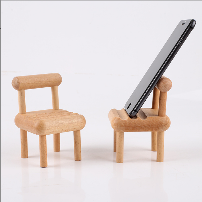 小凳子手机支架 小板凳小椅子手机底座 手机平板木底座