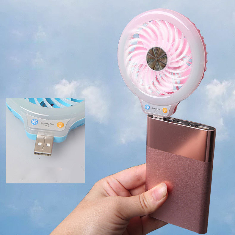 移动电源风扇 USB风扇 补光风扇 USB充电宝风扇 创意手持风扇批发