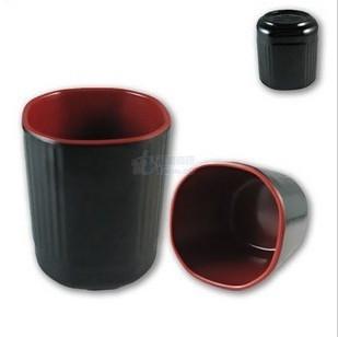 供应特价美耐皿密胺仿瓷餐具6CM红黑方形口杯酒杯水杯茶杯子火锅店