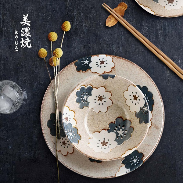 AITO美浓烧陶瓷碗碟套装 Nordic-Flower四季餐桌系列之冬雪