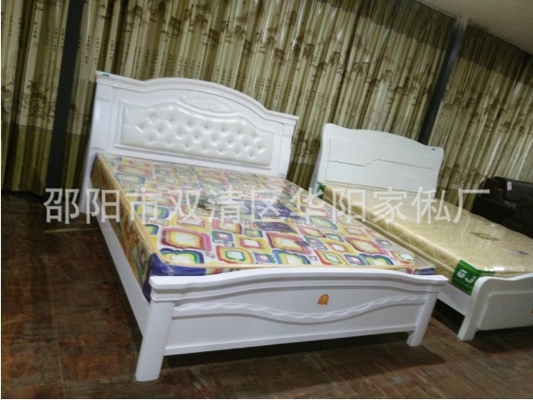 实木床定做 白色双人实木床 品牌实木家具床 2米宽实木床定做价格