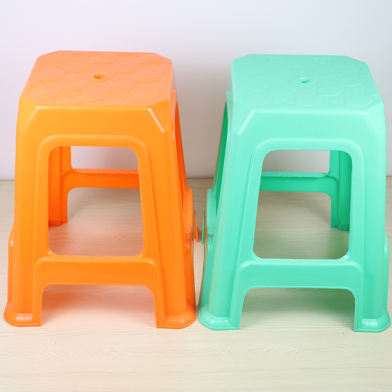 时尚客厅休闲家用塑料高凳子椅子成人加厚防滑板凳简约餐桌方凳