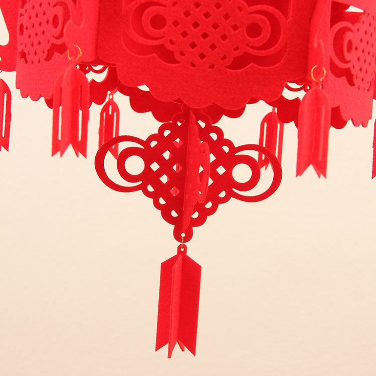 供应用于化纤毛毡的南宫节庆用品厂家，毛毡红灯笼 大红灯笼 节日庆典 婚庆 灯笼挂件挂饰 福字挂件