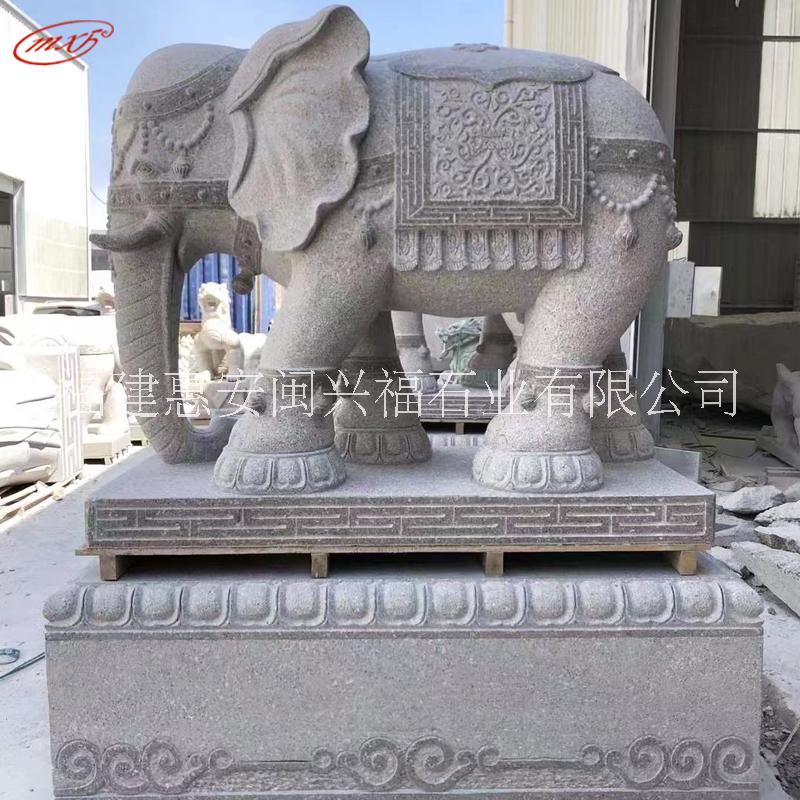 惠安厂家石雕大象花岗岩酒店小区家用石象庭院摆件石头大象