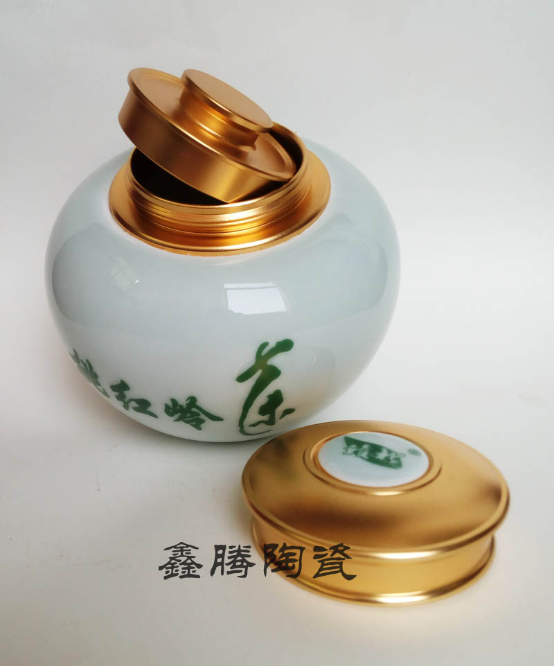 供应金属盖真空陶瓷茶叶罐 茶叶包装陶瓷罐